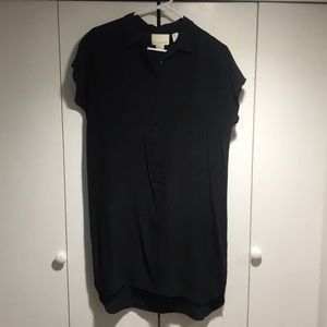 Cynthia Rowley black silk shirt dress